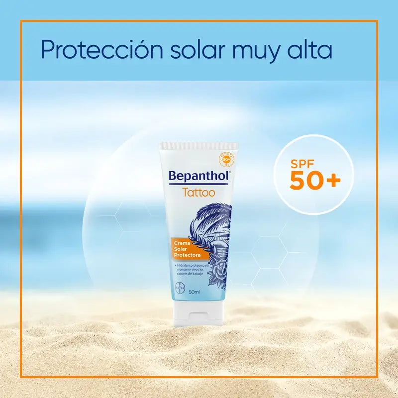 Protezione solare Bepanthol Tattoo SPF50, 50 ml