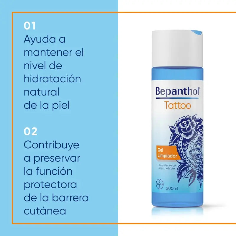 Gel detergente per tatuaggi Bepanthol, 200 ml