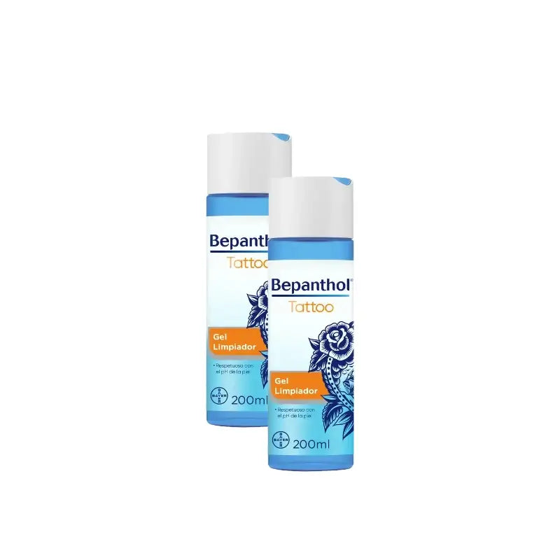 Bepanthol Gel Detergente per Tatuaggi, Confezione da 2 x 200 ml