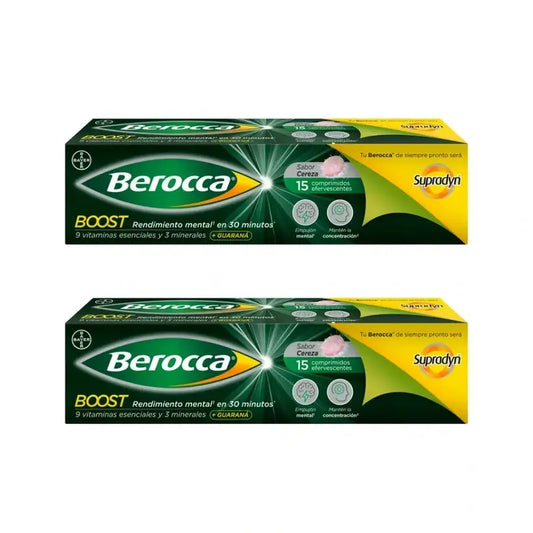 Berocca Boost Magnesio, Vitamine e Minerali con Guaranà, 2x15 Compresse Effervescenti