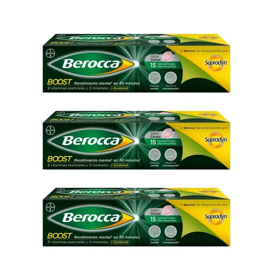Berocca Boost Magnesio, Vitamine e Minerali con Guaranà 3x15 Compresse Effervescenti