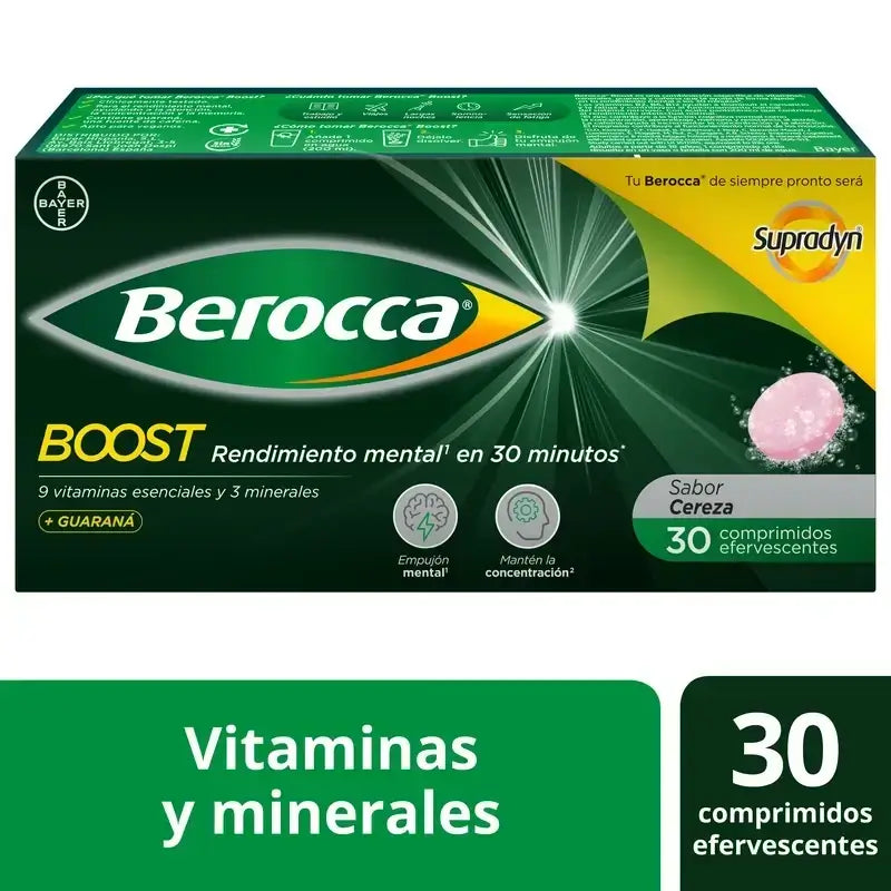 Berocca Boost Magnesio, Vitamine e Minerali con Guaranà, 2x30 Compresse Effervescenti