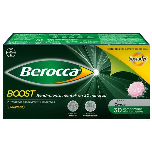 Berocca Boost Magnesio, Vitamine e Minerali con Guaranà, 30 compresse effervescenti