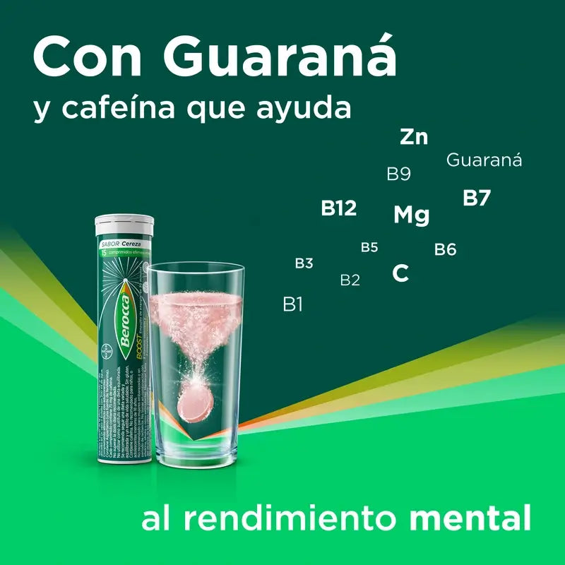 Berocca Boost Magnesio, Vitamine e Minerali con Guaranà, 30 compresse effervescenti