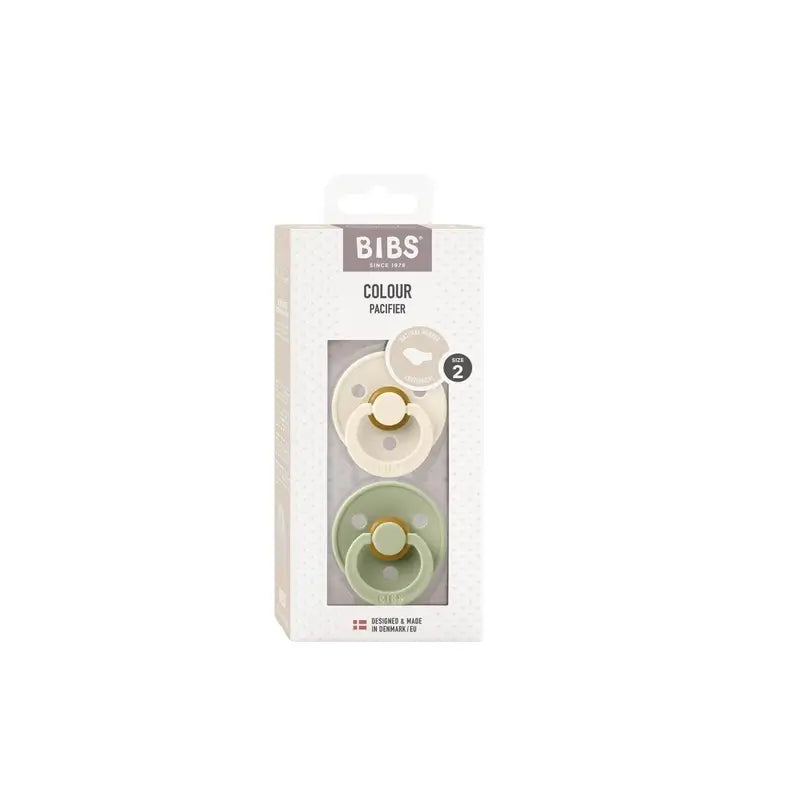 BIBS 2 Succhietti Colore Anatomico Avorio/Salvia 6/18 Mesi