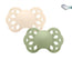 Bibs 2 Pacifiers Infinity Anatomical Ivory/Sage 6-18 M