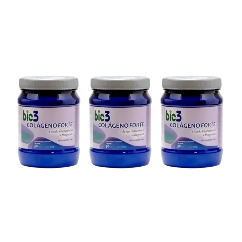 Bie3 Collagene + Acido Ialuronico + Magnesio Forte Bottiglia, 3X360 Gr