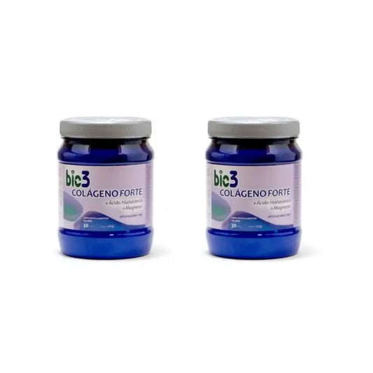Bie3 Collagene + Acido Ialuronico + Magnesio Forte Bottiglia, Confezione da 2X360 Gr