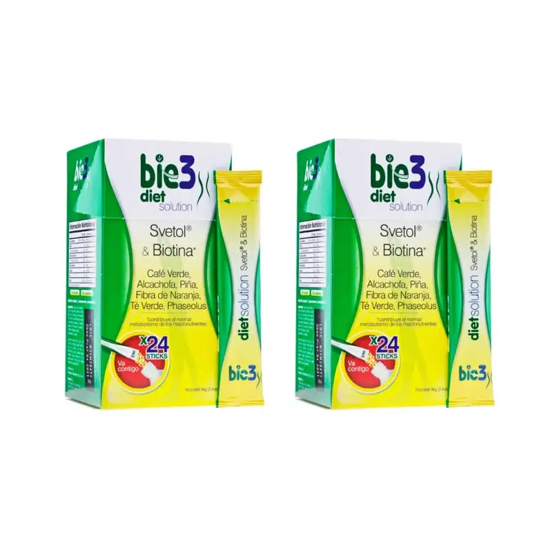Soluzione dietetica Bie3 con Svetol e Biotina, Confezione 2, 4 Gr 24 Bustine