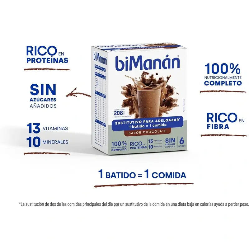 biManan Beslim Frullato al gusto di cioccolato 6 bustine