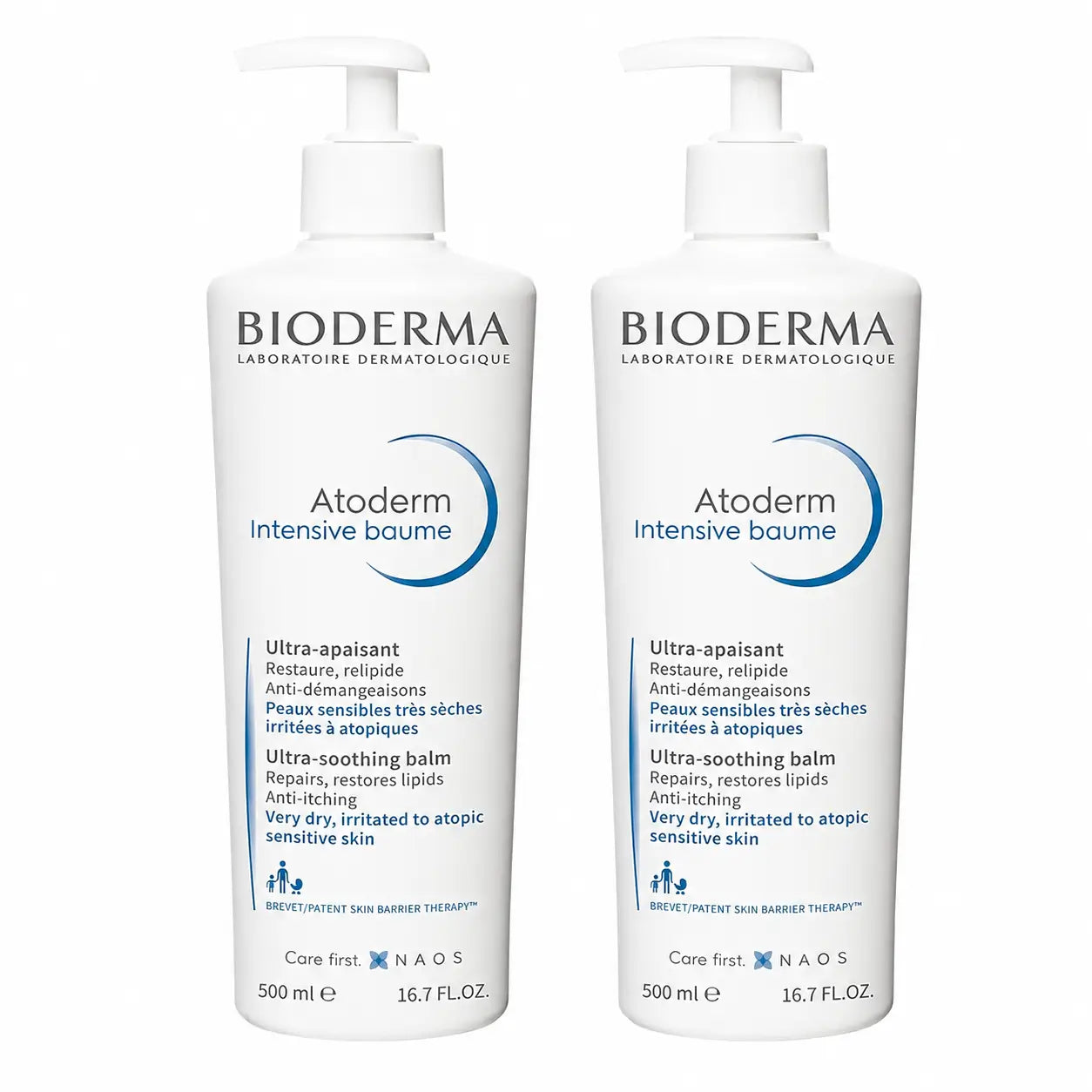 Bioderma Atoderm Intensive Baume 500 ml, confezione da 2