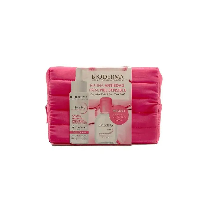 Bioderma Pack Routine anti-età per pelli sensibili Sensibio H2O 100 Ml + Sensibio Defensive Serum 30 Ml