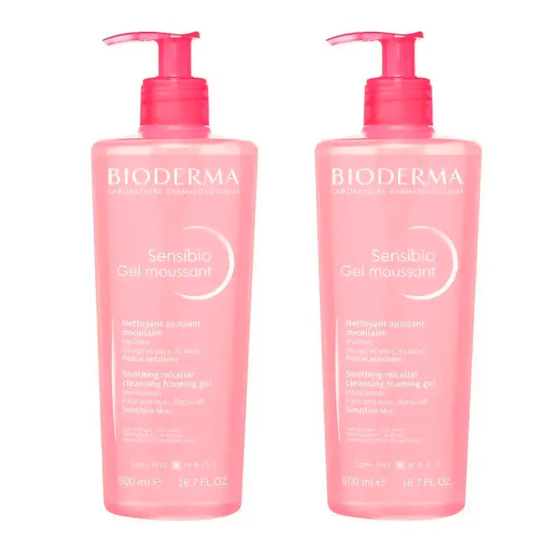 BIODERMA Sensibio Moussant Gel, Confezione 2 x 500 ml