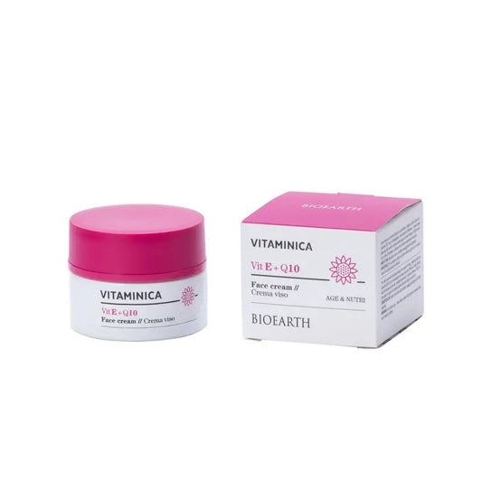 Crema viso Bioearth Vitamina E e Q10, 50 Ml