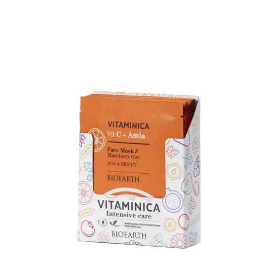 Bioearth Vitamina C e Amla Maschera per il viso antietà e luminosa, 15 ml