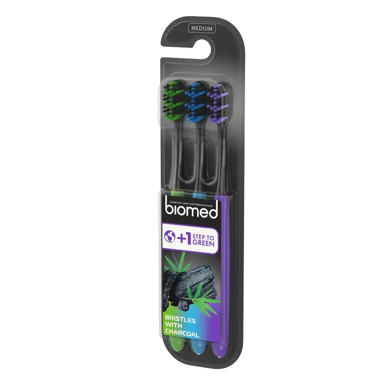 Spazzolino Biomed nero , 3 pz.