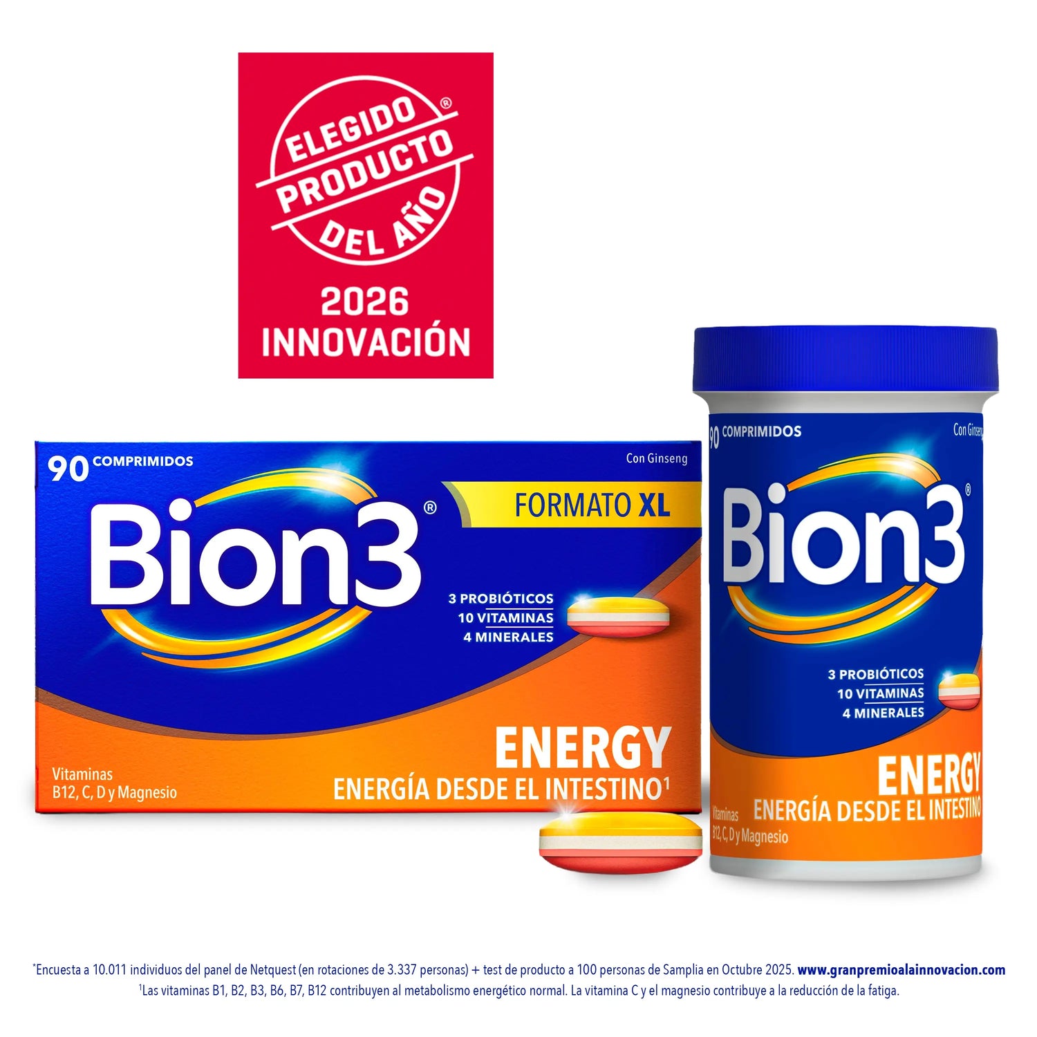 Compresse multivitaminiche Bion3 Energy con probiotici, vitamina B12, C e magnesio