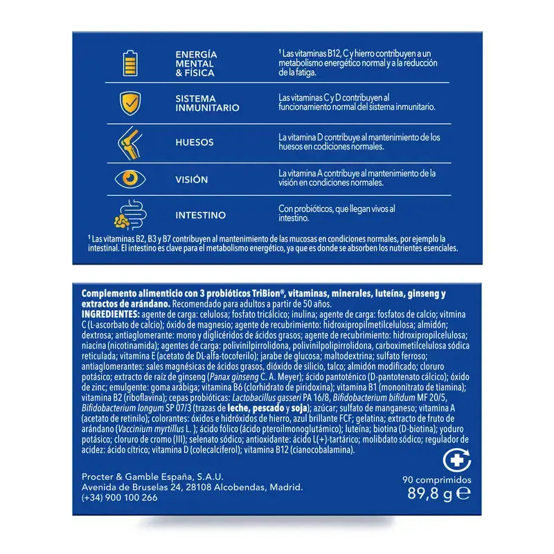 Bion3 Energy 50+ Multivitamine, 90 compresse