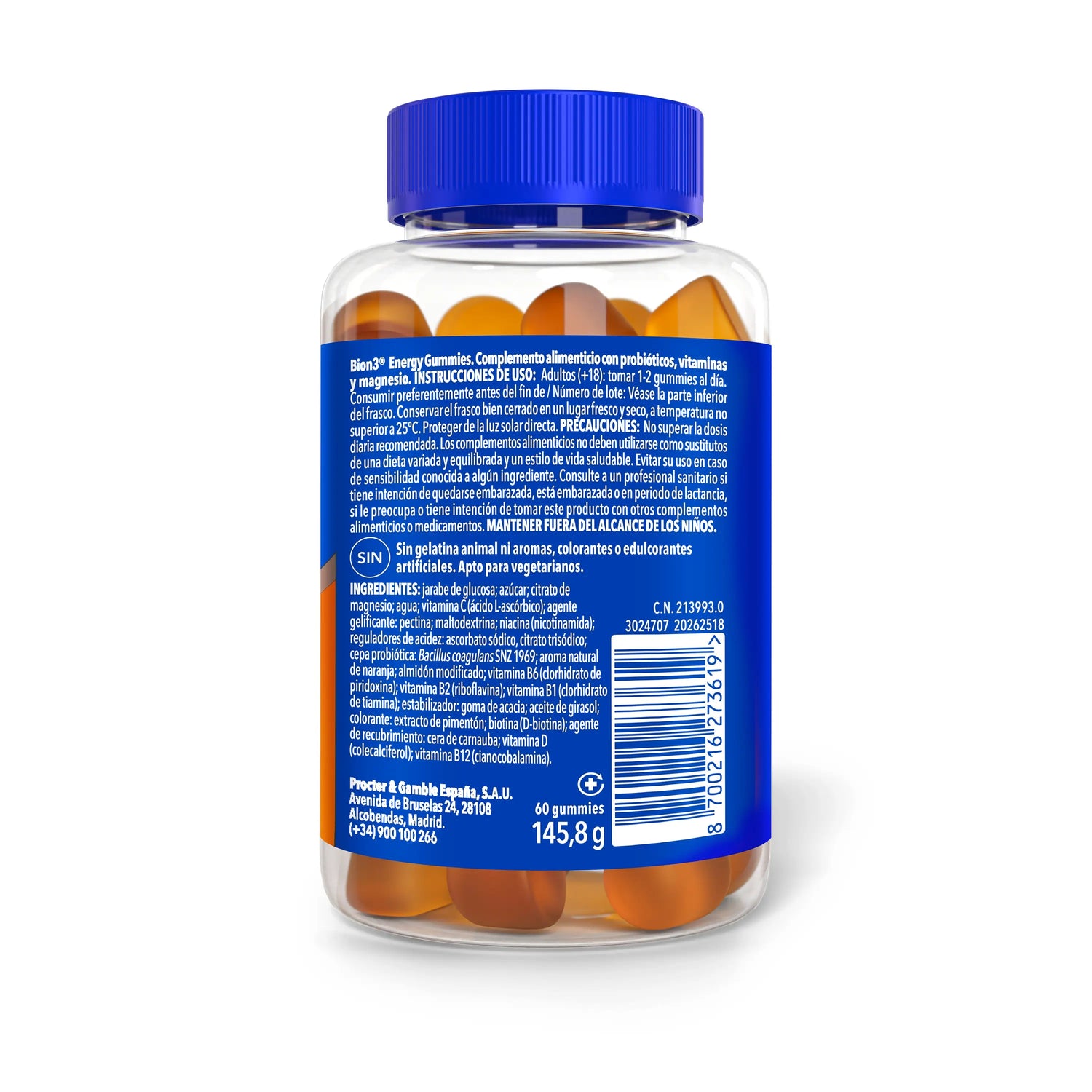 Bion3 Gummies Energia, Vitamine con Probiotici, Vitamina B12, Vitamina C, Vitamina D e Magnesio