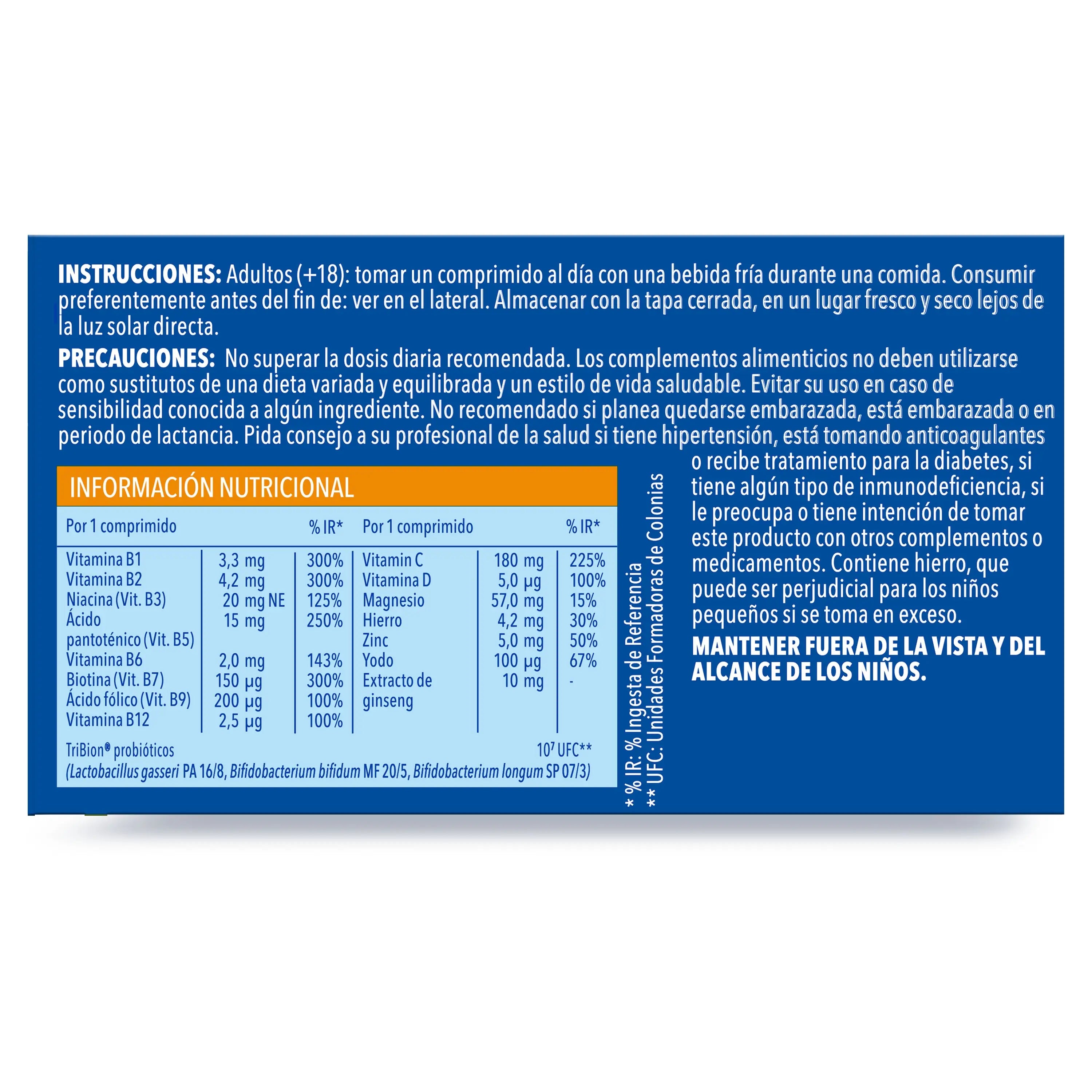Compresse multivitaminiche Bion3 Energy con probiotici, vitamina B12, C e magnesio