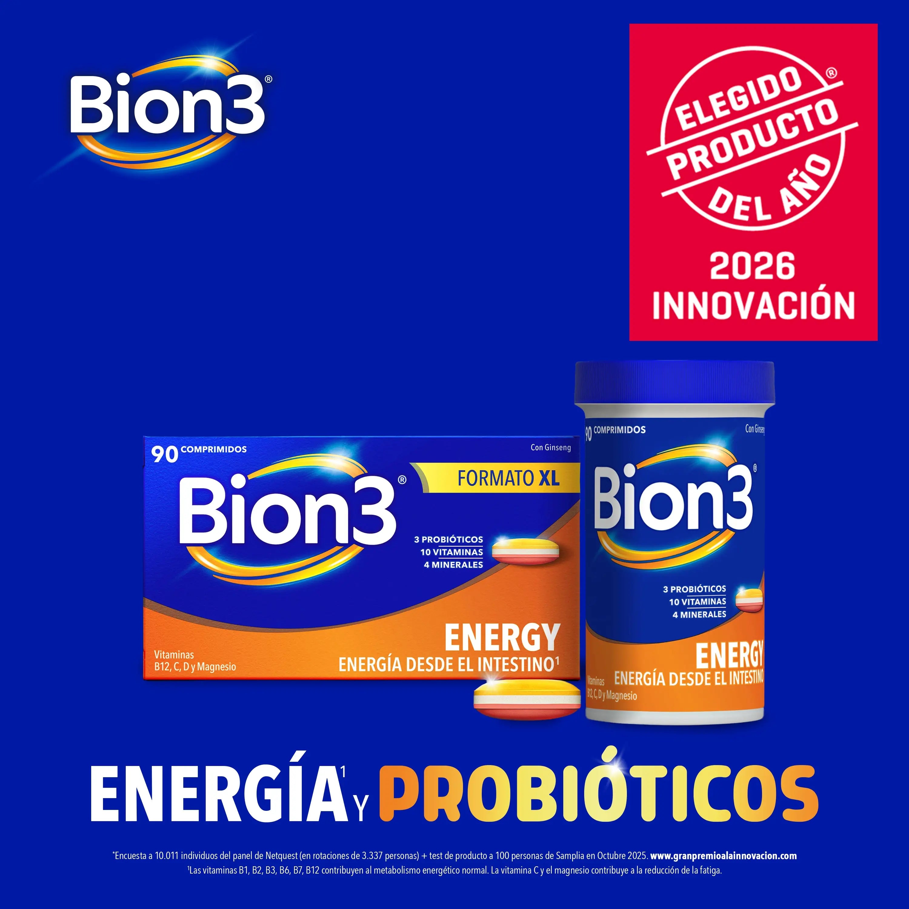 Compresse multivitaminiche Bion3 Energy con probiotici, vitamina B12, C e magnesio