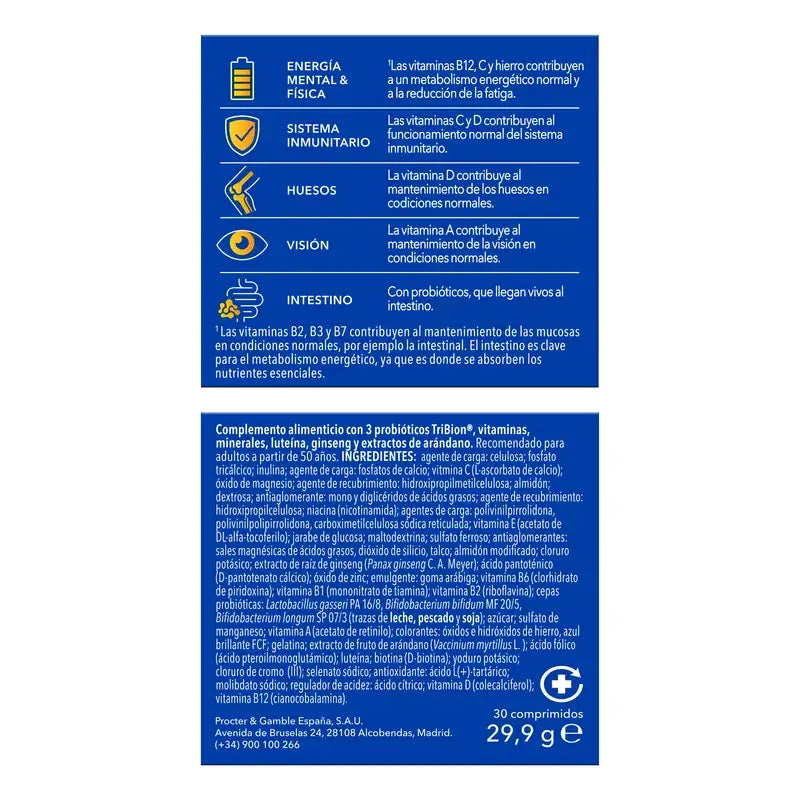 Bion3 Energy 50+ Multivitamine, 30 compresse
