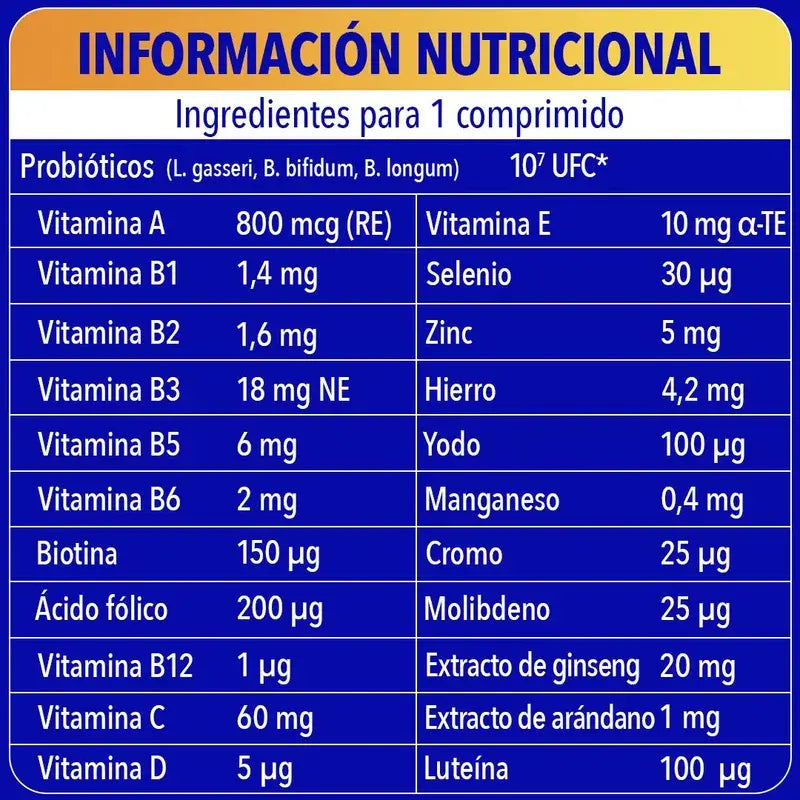 Bion3 Energy 50+ Multivitamine con probiotici, 120 compresse