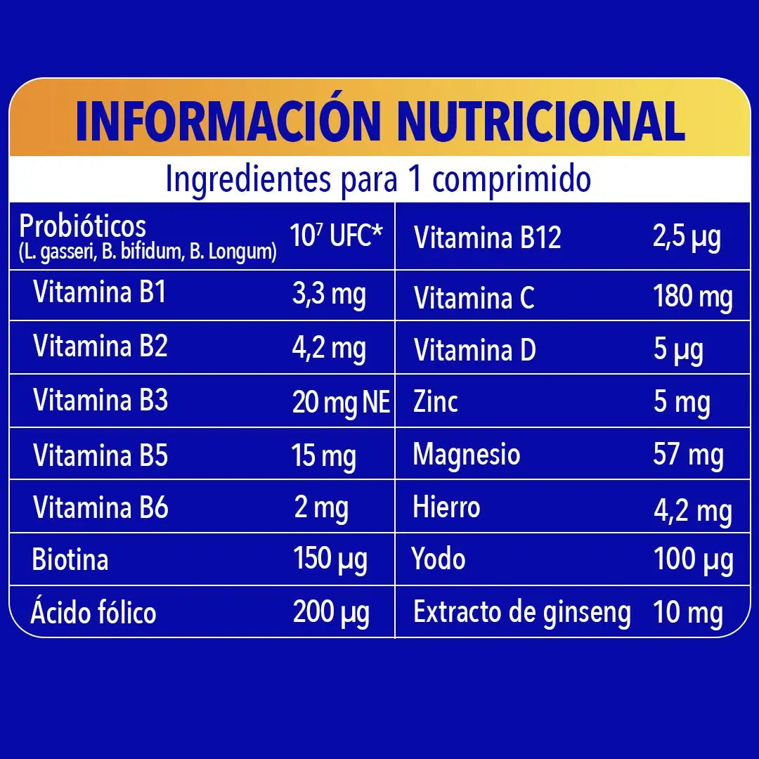 Compresse multivitaminiche Bion3 Energy con probiotici, vitamina B12, C e magnesio