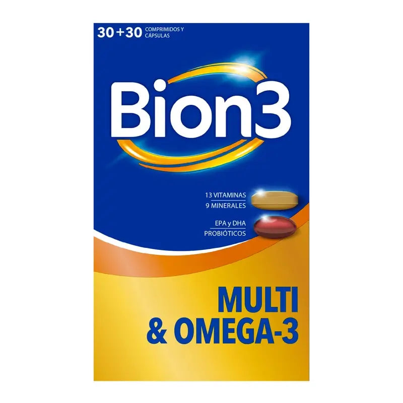 Bion3 Multi e Omega-3 con probiotici, 60 capsule