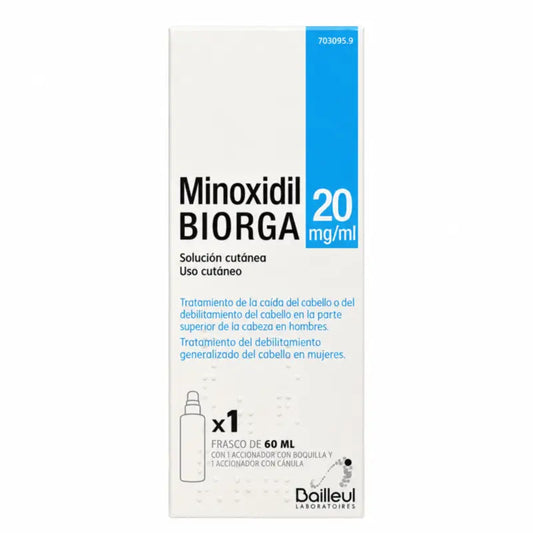 Biorga 20 Mg/ ml Minoxidil Soluzione Cutanea 1 Flacone 60 ml