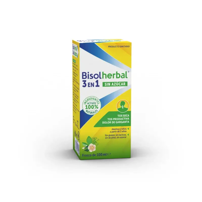 Bisolherbal 3 in 1 senza zucchero, sciroppo, flacone da 100 ml