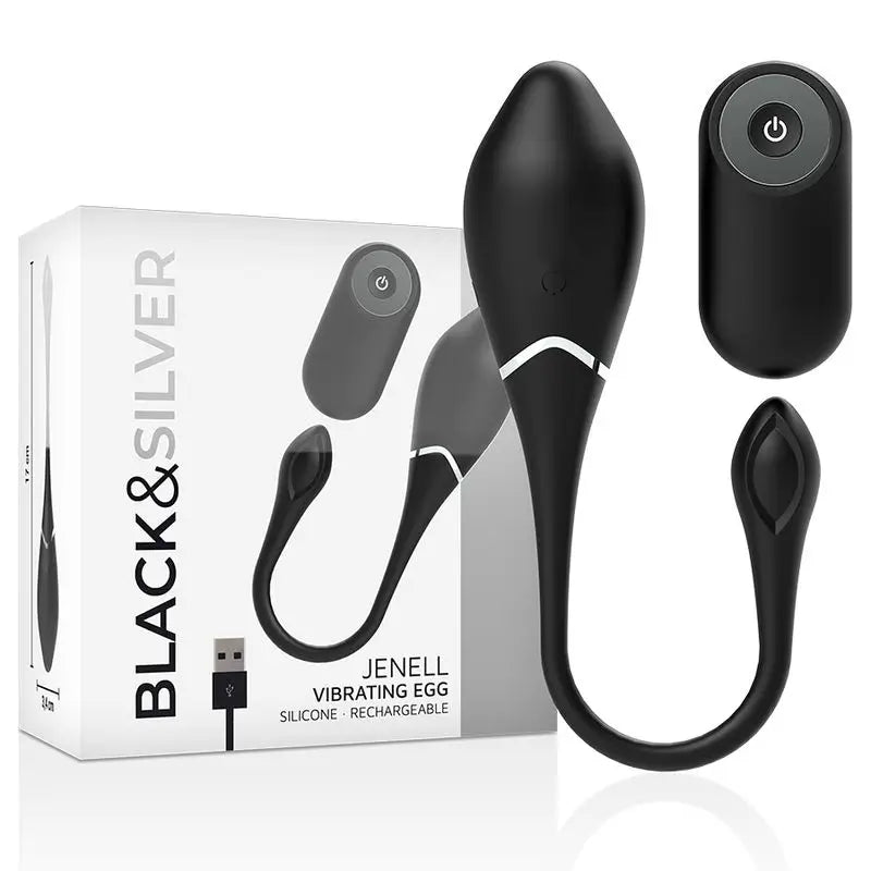 Uovo vibrante ricaricabile Jenell Black&Silver