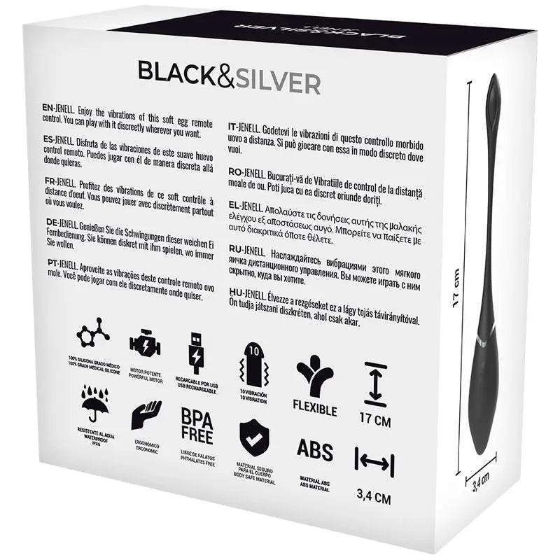 Uovo vibrante ricaricabile Jenell Black&Silver