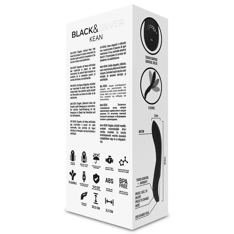 Vibratore Kean Touch Control nero e argento