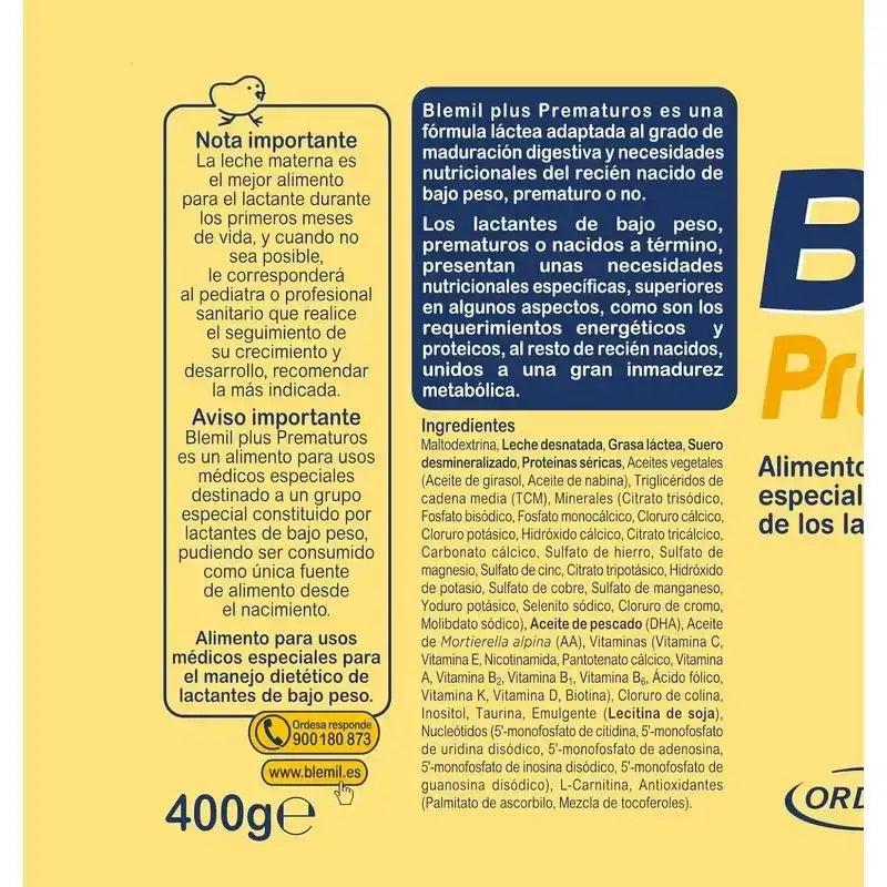 Blemil Plus Neonati prematuri, Confezione 2 x 400 g