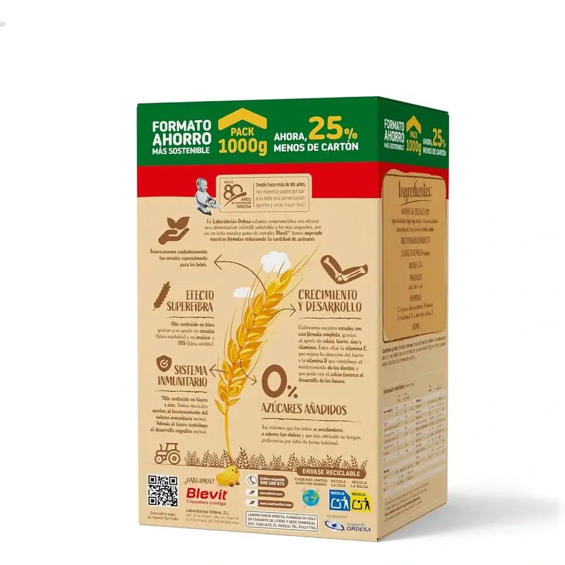 Blevit Alimentazione Infantile Superfibre 8 Cereali Formato Risparmio, 1000 g