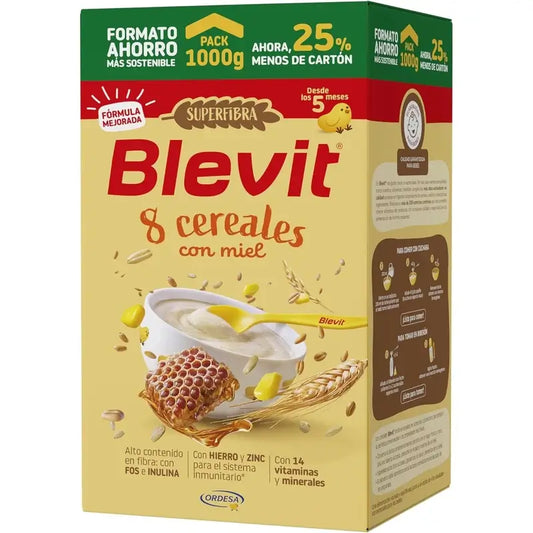 Blevit Baby Food Superfibre 8 Cereali e Miele, 1000 gr.