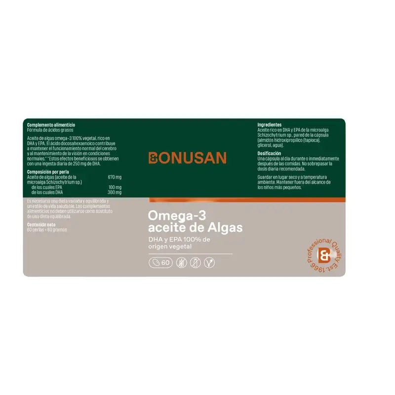 Olio di alghe Omega-3 Bonusan , 60 perle