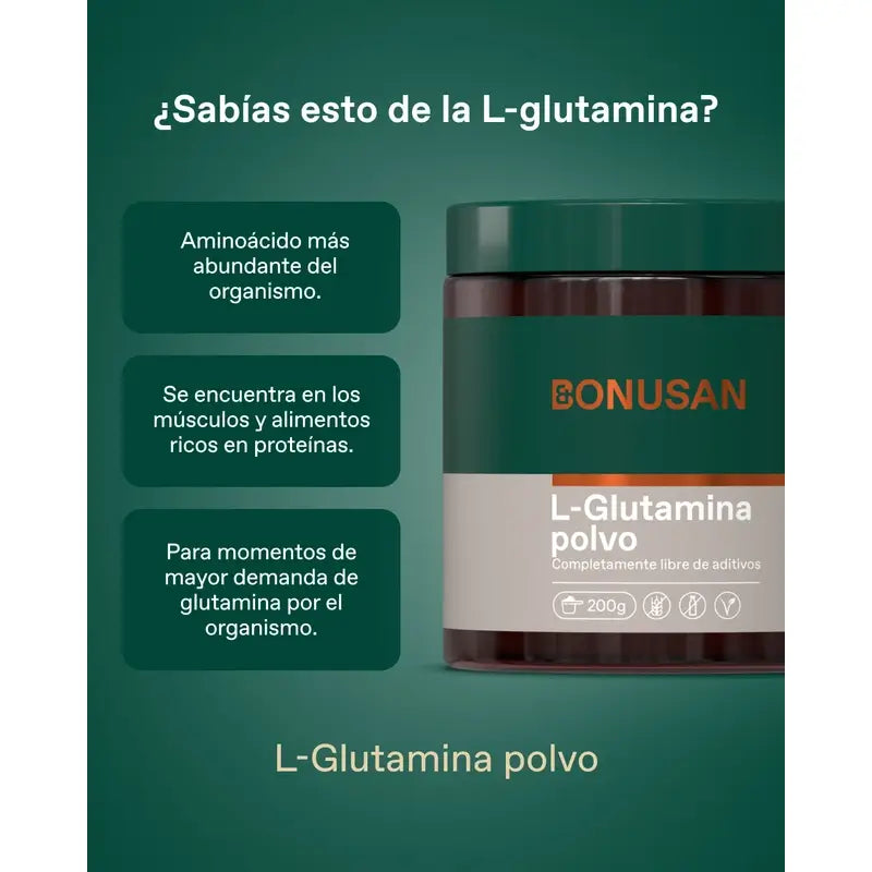 L-Glutammina in polvere Bonusan, 500 grammi di polvere