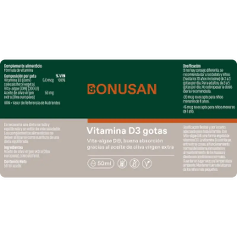 Bonusan Vitamina D3 Olio in gocce, 50 ml