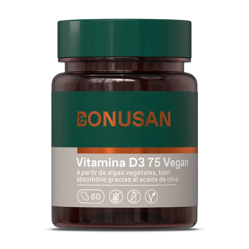 Bonusan Vitamina D3 75 Vegan, 60 perle