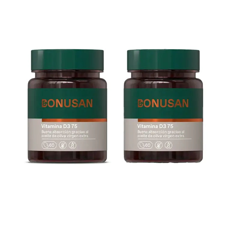 Bonusan Vitamina D3 Forte 75 , 2X60 Perle