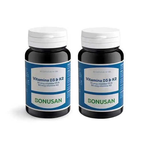 Bonusan Vitamina D3 & K2 , 2X60 Capsule