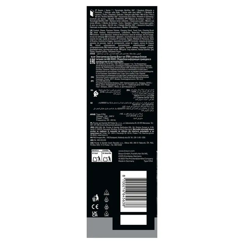 Braun Series7 Rasoio 72-N4200Cs Nero