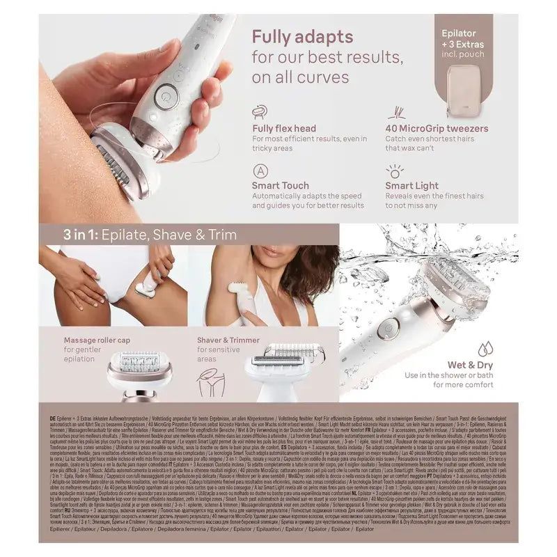 Braun Silk-Épil 9 Flex 9002, Epilatore elettrico per signora