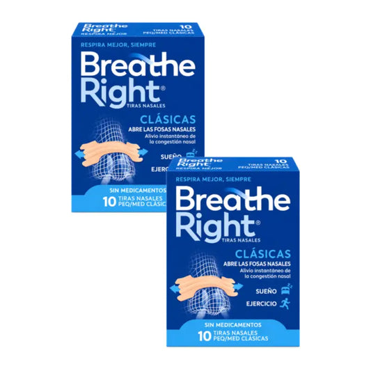 Breathe Right Cerotti nasali colorati, taglia grande, confezione da 2 x 30 pezzi