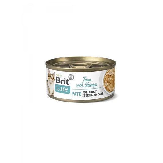 Brit Care Cat Paté di tonno sterilizzato con gamberetti 24X70Gr per gatti