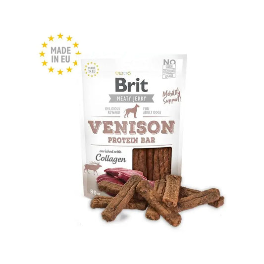Brit Jerky Snack Barretta proteica Venison 80Gr per cani