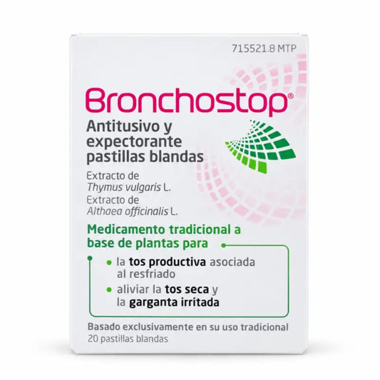 Bronchostop Antitosse ed espettorante Bronchostop, 20 compresse molli