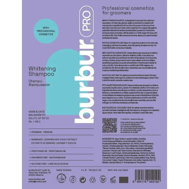 Burbur Pro Shampoo Sbiancante 1000Ml